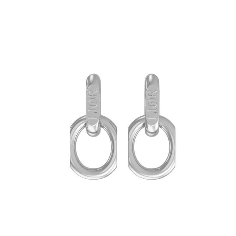 LIOR Duet Earrings in 925 sterling silver - pair, alternate angle